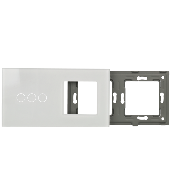 Panel de interruptor con 3 botones y marco para 1 dispositivo 