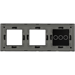 Panel de interruptor con 3 botones y marco para 2 dispositivos 